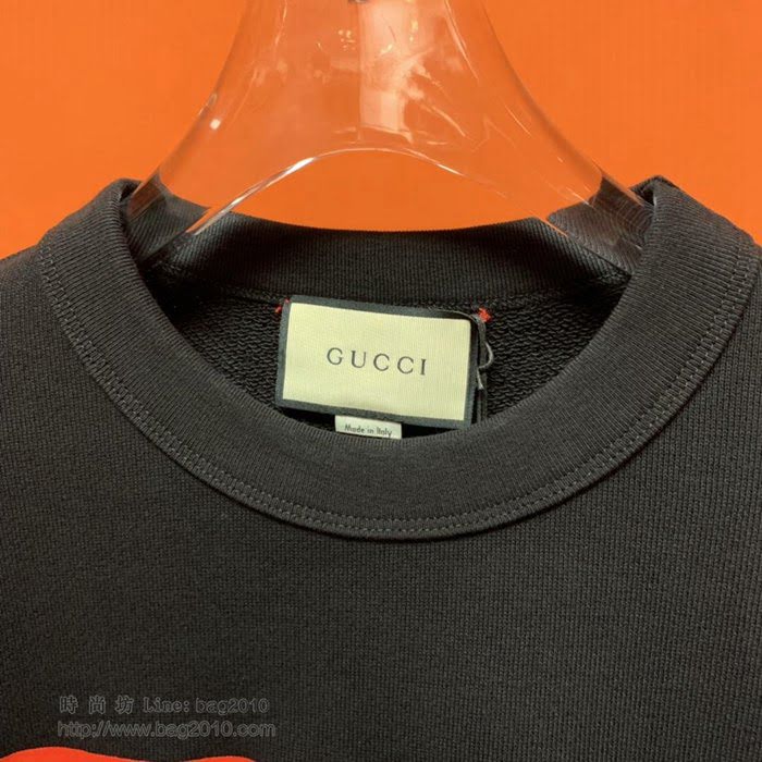 Gucci男裝 19-20FW新款 古奇黑色圓領男士衛衣 男士秋季新款單品  tzy2291